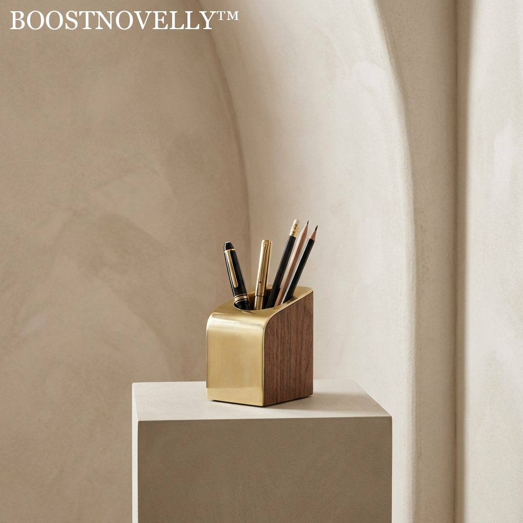 ◬ BBoostnovelly™ THE MONOLITH DESK CULVERT "Organization is not about hiding tools; it is about framing them. Give your instruments of thought a foundation worthy of their purpose."