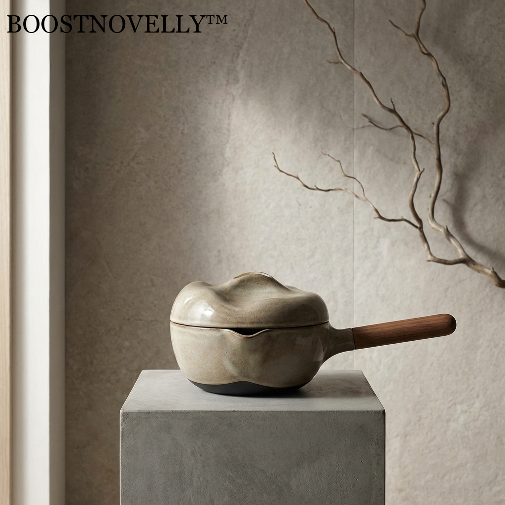Boostnovelly™ THE NEBULA CERAMIC SAUCIER "Cooking is a sensory dialogue between the hand and the hearth. Elevate the ritual with a vessel that mirrors the flowing grace of liquid itself."