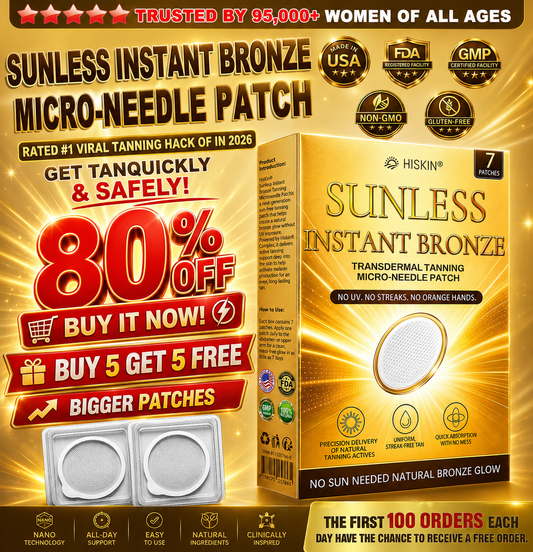 𝑶𝒇𝒇𝒊𝒄𝒊𝒂𝒍 𝑺𝒕𝒐𝒓𝒆 | ☀️☀️ HISKIN® 𝐒𝐮𝐧𝐥𝐞𝐬𝐬 𝐈𝐧𝐬𝐭𝐚𝐧𝐭 𝐁𝐫𝐨𝐧𝐳𝐞 𝐓𝐚𝐧𝐧𝐢𝐧𝐠 𝐌𝐢𝐜𝐫𝐨𝐧𝐞𝐞𝐝𝐥𝐞 𝐏𝐚𝐭𝐜𝐡 🇺🇸 (𝐉𝐮𝐬𝐭 𝐨𝐧𝐜𝐞 𝐚 𝐝𝐚𝐲) 𝐕𝐢𝐬𝐢𝐛𝐥𝐞 𝐁𝐫𝐨𝐧𝐳𝐞 𝐆𝐥𝐨𝐰 𝐢𝐧 𝟕 𝐃𝐚𝐲𝐬 ✅ 𝐍𝐨 𝐔𝐕, 𝐍𝐨 𝐎𝐫𝐚𝐧𝐠𝐞, 𝐍𝐨 𝐒𝐭𝐫𝐞𝐚𝐤𝐬, 𝐍𝐨 𝐃𝐇𝐀, 𝐍𝐨 𝐌𝐞𝐬𝐬.
