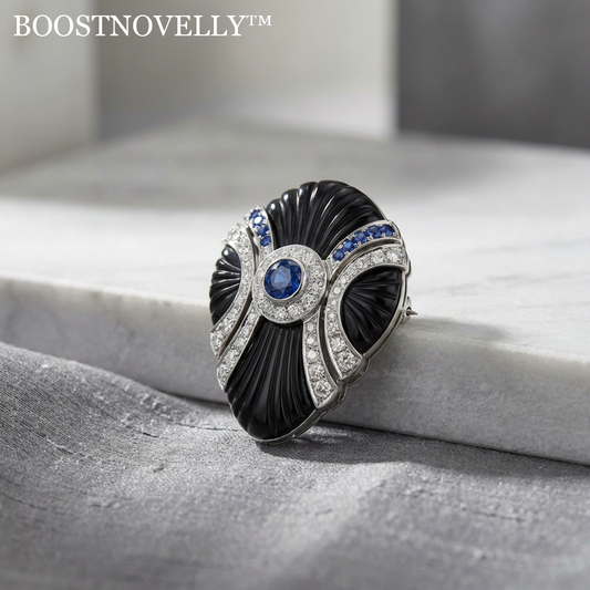 ✦Boostnovelly™ THE NOCTURNE SAPPHIRE EMBLEM -"True elegance is a symphony of contrast. A luminous intersection where the deep void of night meets the brilliant spark of the stars."
